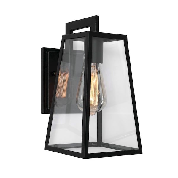Afx Joplin 12'' Outdoor Sconce, Clear Glass Shade, Black Finish JOPW0712MBBK - main